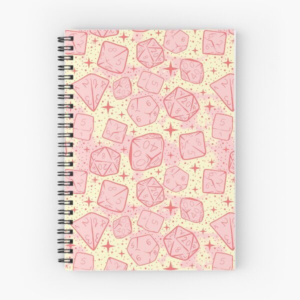 Aperçu de l'œuvre Motif de dés magiques, rose Vr. | DnD Donjons Dragons Tabletop RPG Gamer Gaming Nerd Goblin Fantasy D20 Girly Pastel créée et vendue par SugaredTea.