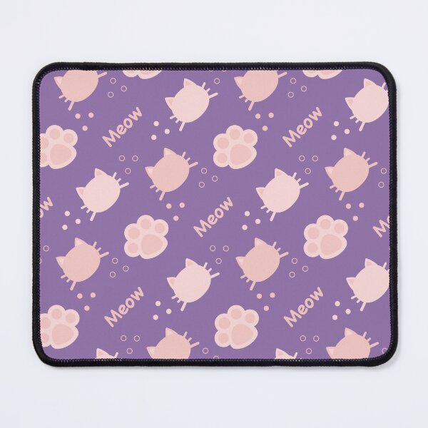 Item preview, Baby Pink Cat Meow in Purple BG Animal Wall Paper Pattern designed and sold by Moyanana.