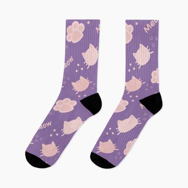 Item preview, Baby Pink Cat Meow in Purple BG Animal Wall Paper Pattern designed and sold by Moyanana.