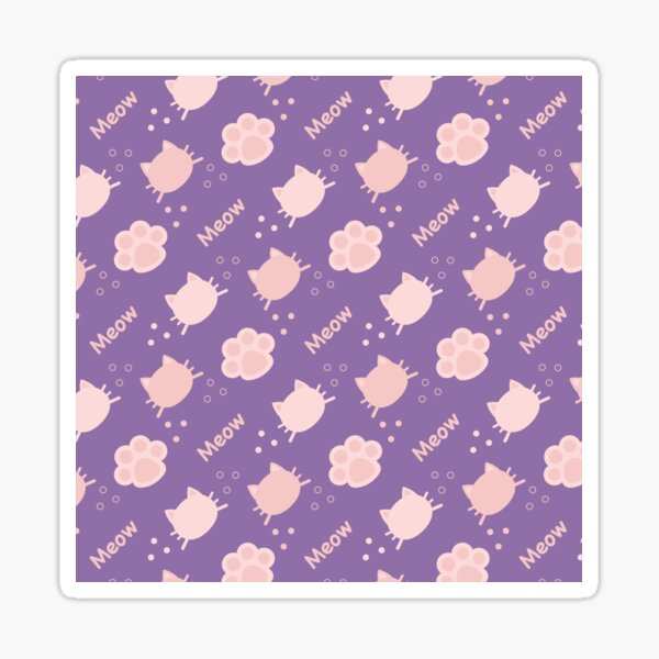 Item preview, Baby Pink Cat Meow in Purple BG Animal Wall Paper Pattern designed and sold by Moyanana.