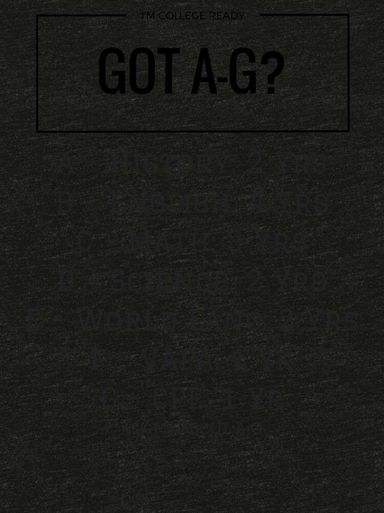 Thumbnail 7 of 7, Tri-blend T-Shirt, Got A-G? CA CSU/UC College Items designed and sold by SchoolCounselor.