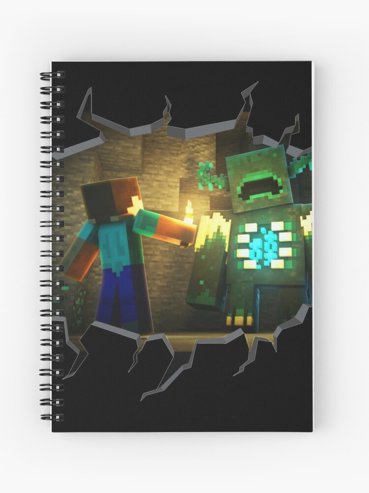 Minecraft 3d Gaming Wall Crack Effect Boss Version Spiral Notebook For Sale By Apexartz Redbubble