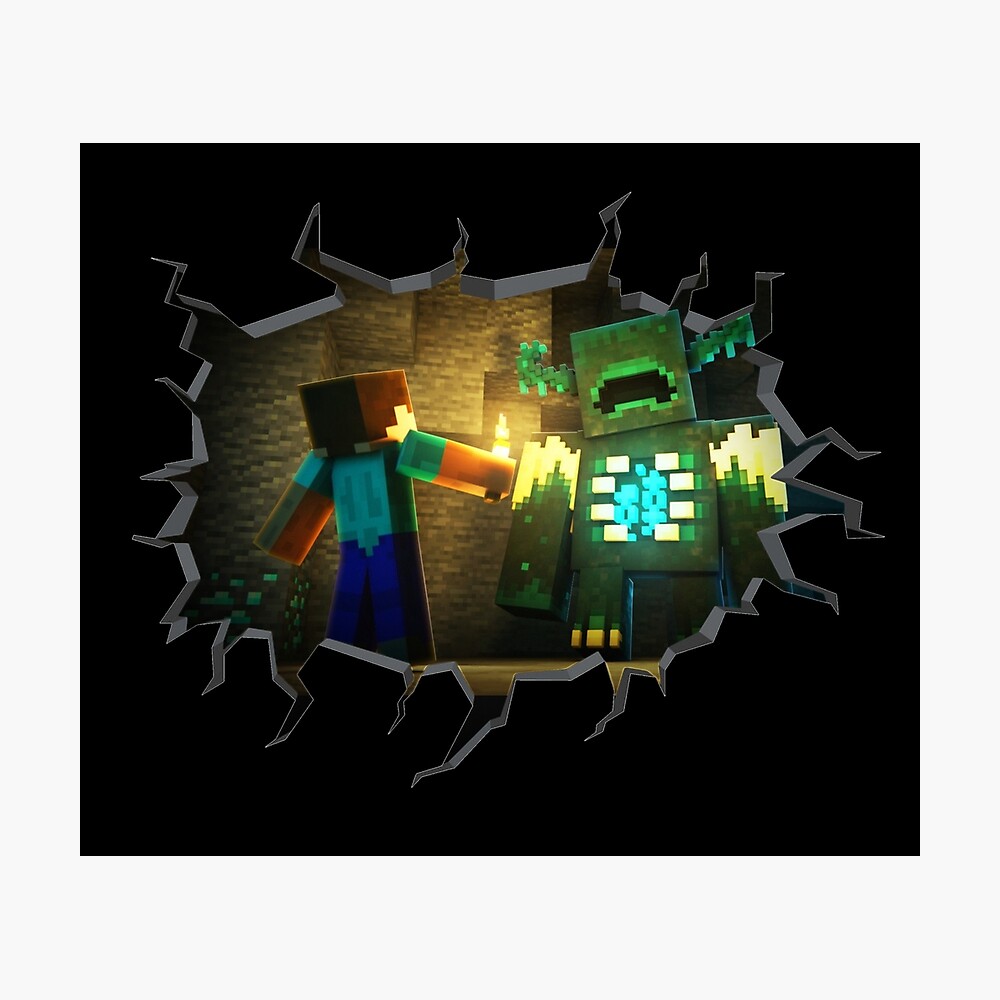 At forurene pige TRUE Minecraft 3D Gaming Wall Crack Effect Boss Version" Poster for Sale by  ApexArtz | Redbubble