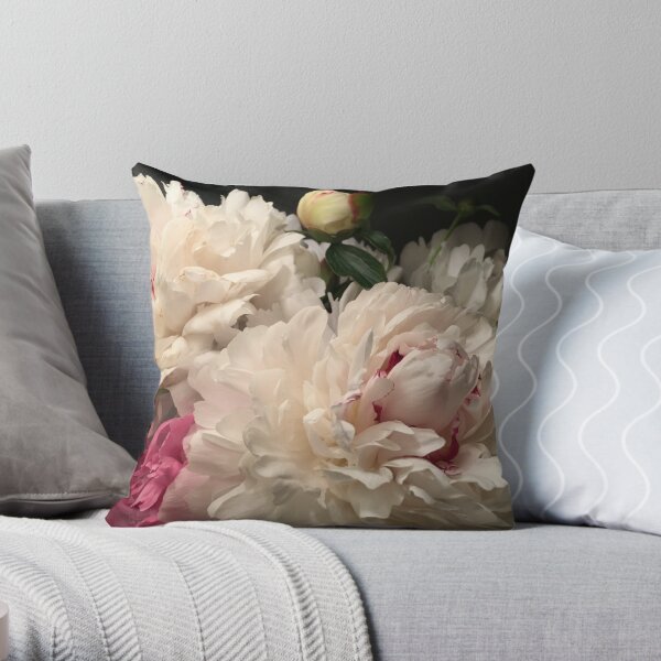 16 X 16 Both Sides Printed MagicMall Sofa Pillow Case Shabbychic Pink Peonies Aqua Decorative Cushions 