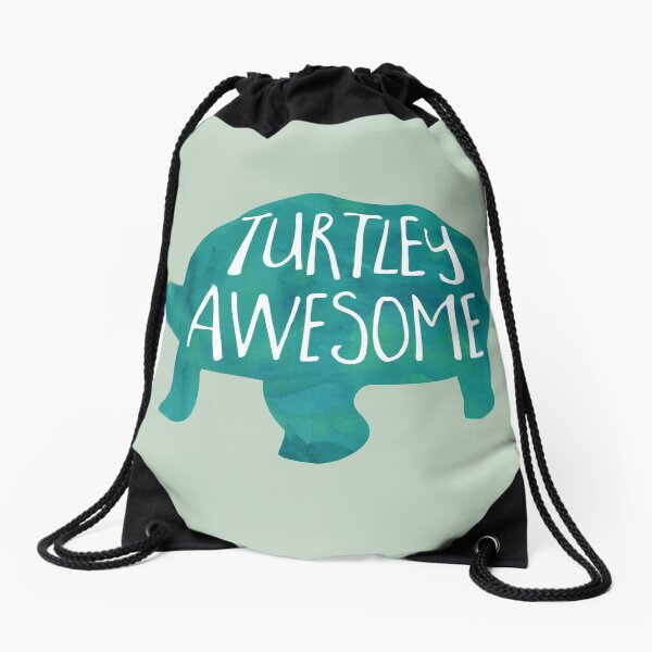 Turtley Awesome - Pun Drawstring Bag