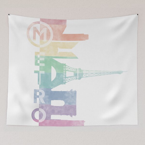 Item preview, Metro Paris Rainbow LGBT Pride Silhouette Eiffel Tower Arc de Triomphe Notre Dame designed and sold by MunsyArt.