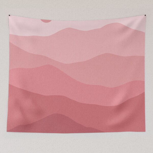 Item preview, Pink Mountains Landscape Minimalist Boho designed and sold by trajeado14.