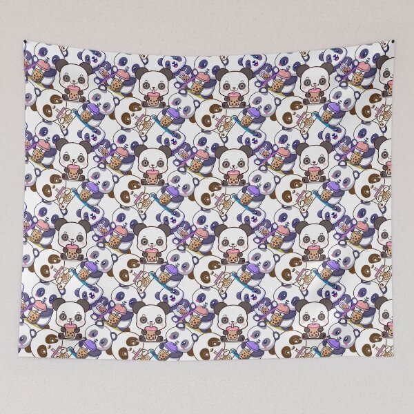 Item preview, Panda Bubble Tea pattern designed and sold by Dex-Shop.
