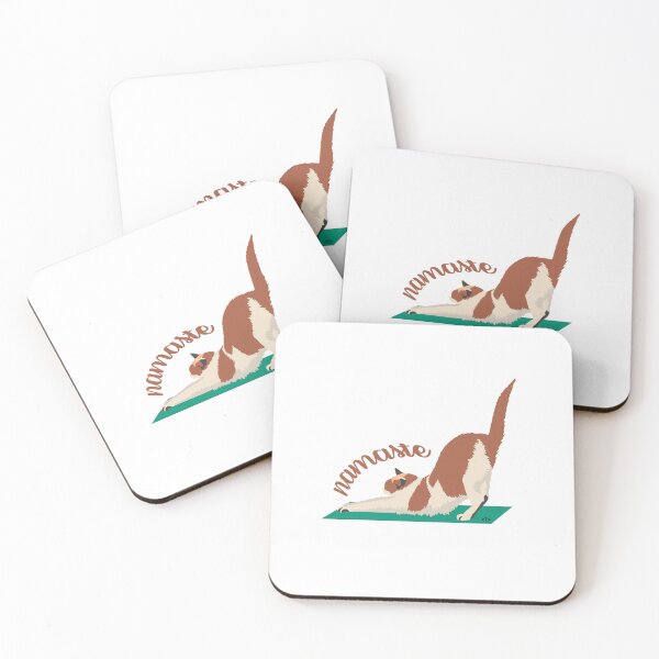 Item preview, cat stretching yoga position Namaste designed and sold by CreandoLios.