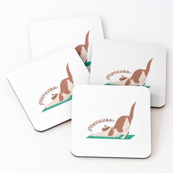Item preview, cat stretching yoga position namaste prrmaste designed and sold by CreandoLios.