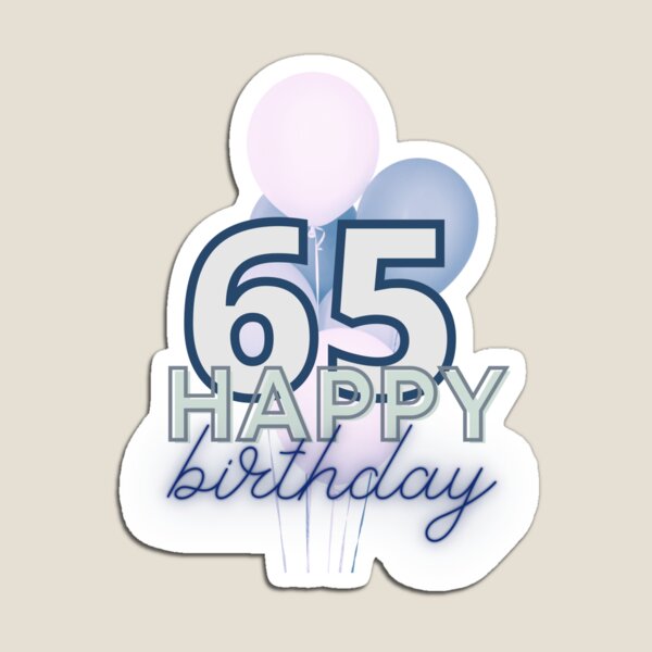 Item preview, 65th birthday -blue and pink bloons Happy birthday designed and sold by pinkdreamdesign.