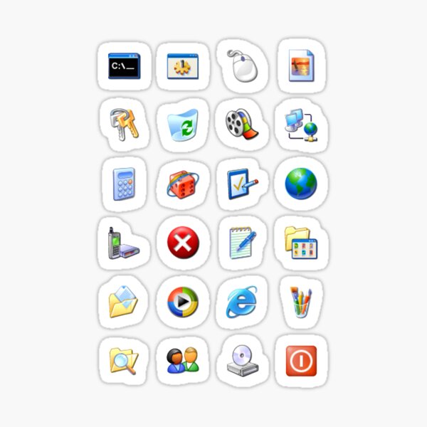 Vista previa del artículo con la obra «Paquete de iconos de Windows XP», diseñado y vendido por Peeshes.