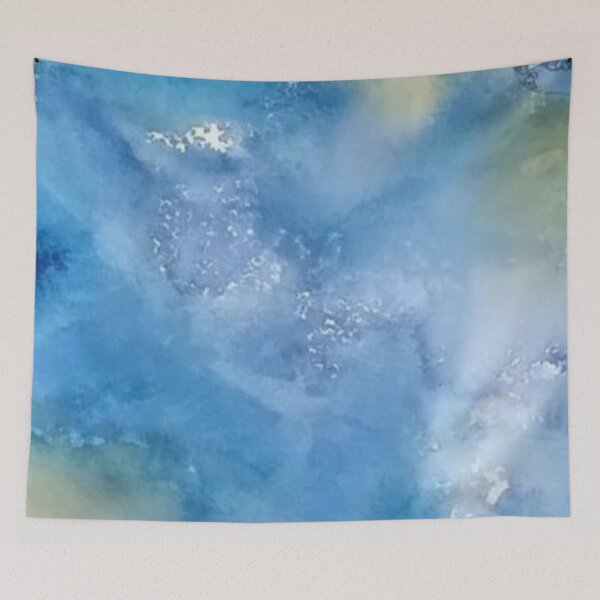 Item preview, Yellowstone Hydrothermal Pool #5 center closeup watercolor and ink painting designed and sold by ChillonLeachArt.