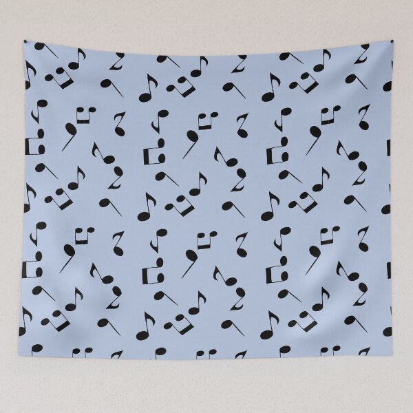 Item preview, Musical Notes Pattern On Blue Background For Classic Music Lovers And Musicians  designed and sold by Funwithmusic.