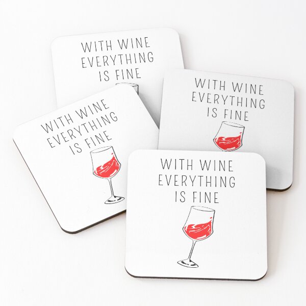 Item preview, With wine everything is fine - red wine alcohol designed and sold by DSOC-Clothing.