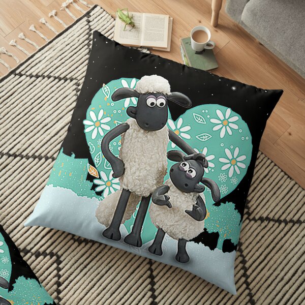 shaun the sheep night Floor Pillow