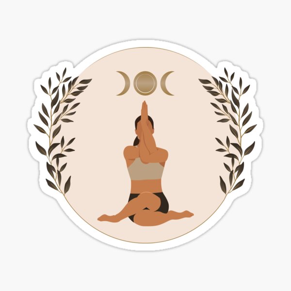 Yoga sticker. Printable sticker Svg. Female art. (1274657)