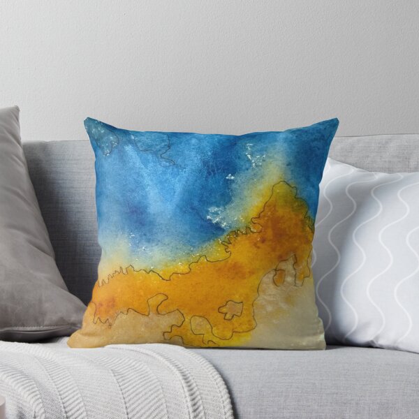 Item preview, Yellowstone Hydrothermal Pool #7 closeup watercolor and ink painting designed and sold by ChillonLeachArt.