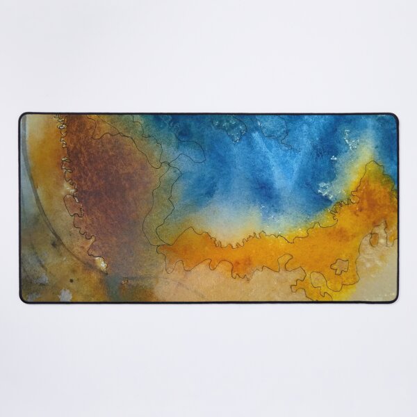 Item preview, Yellowstone Hydrothermal Pool #7 closeup watercolor and ink painting designed and sold by ChillonLeachArt.