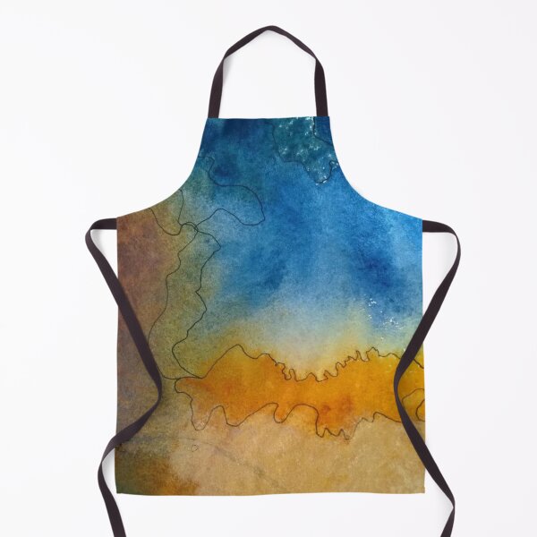 Item preview, Yellowstone Hydrothermal Pool #7 closeup watercolor and ink painting designed and sold by ChillonLeachArt.