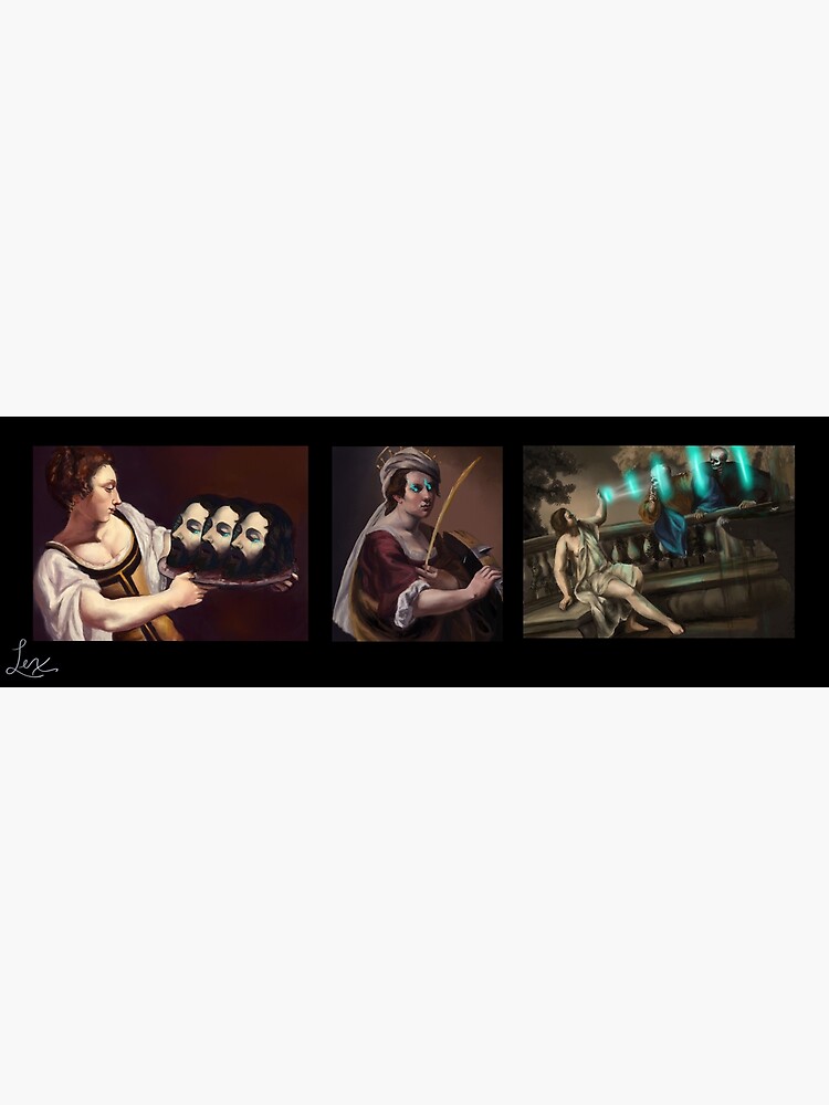 Artemisia Gentileschi Triptych by LexWallaceArt
