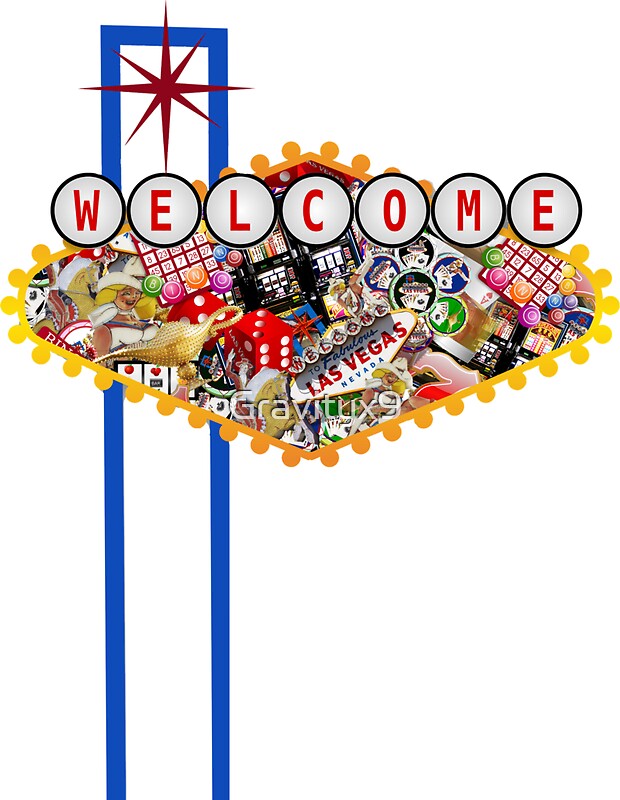 “Gamblers Delight - Las Vegas Icons Background” Stickers by Gravityx9
