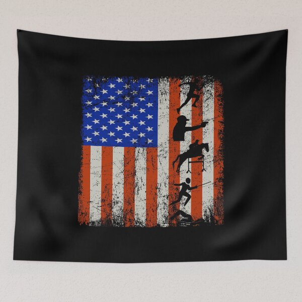 Item preview, 4th of July American Flag Modern Pentathlon designed and sold by CuteDesigns1.