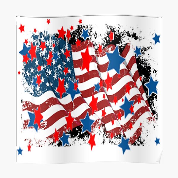 americana-stars-and-stripes-july-4th-design-poster-for-sale-by