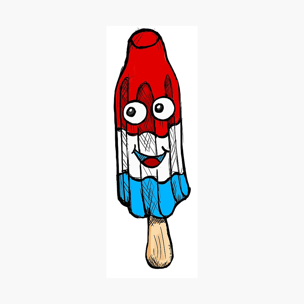 Firecracker Bomb Pop Ice Cream Truck Popsicle Treat Illustration