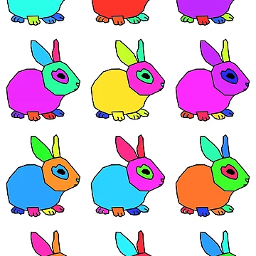 Artwork thumbnail, Colorful Bunny Pattern by ChrisButler