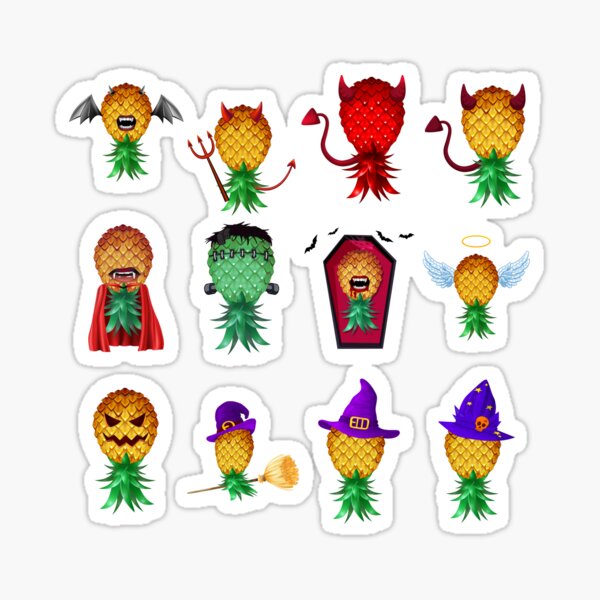 Vista previa del artículo con la obra «Grupo de Halloween de piña al revés Swinger», diseñado y vendido por LemoBoy.