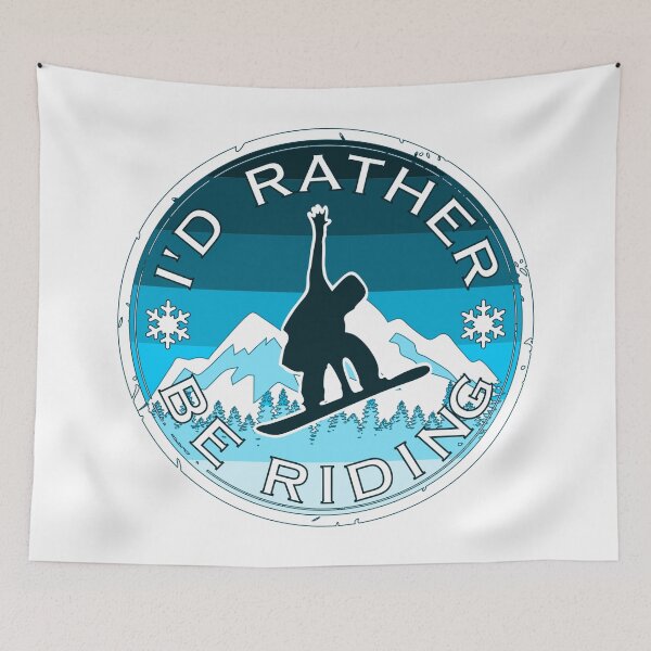 Item preview, I'd Rather Be Riding Snowboarder Jumps On Snowy Winter Mountain Snowboarding Vintage Graphic Design designed and sold by UpwardSpin.