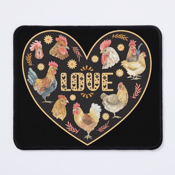 Item preview, Chicken Love for Hen and Rooster Lovers in Heart designed and sold by ittybittyowl.