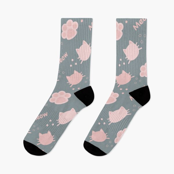 Item preview, Baby Pink Cat Meow in Grey BG Animal Wall Paper Pattern designed and sold by Moyanana.