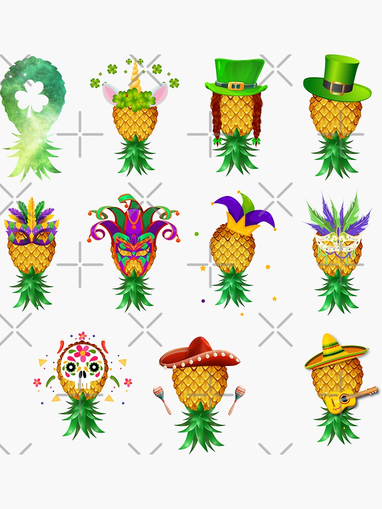 Swinger Upside Down Pineapple Holiday Seasons Group Sticker For Sale By Lemoboy Redbubble 6245