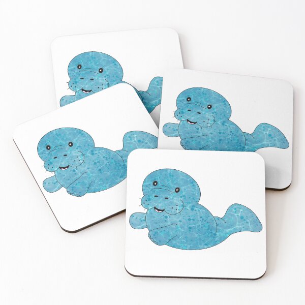 Item preview, Water Waves Paint Splatter Manatee Abstract  designed and sold by ArtbyJanaye.