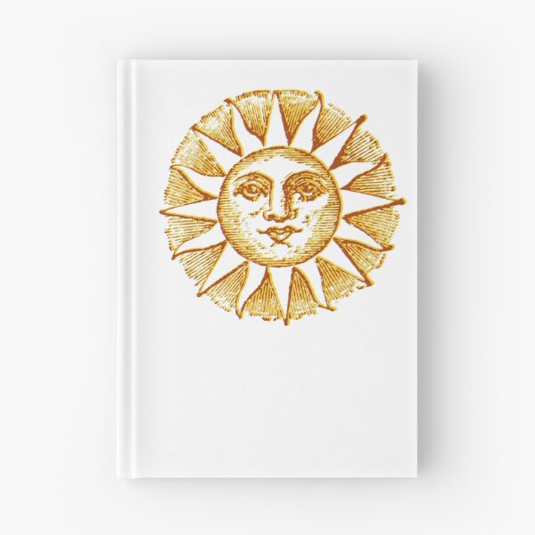 Item preview, celestial golden sun with face line drawing vintage designed and sold by opptop.