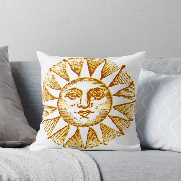 Item preview, celestial golden sun with face line drawing vintage designed and sold by opptop.