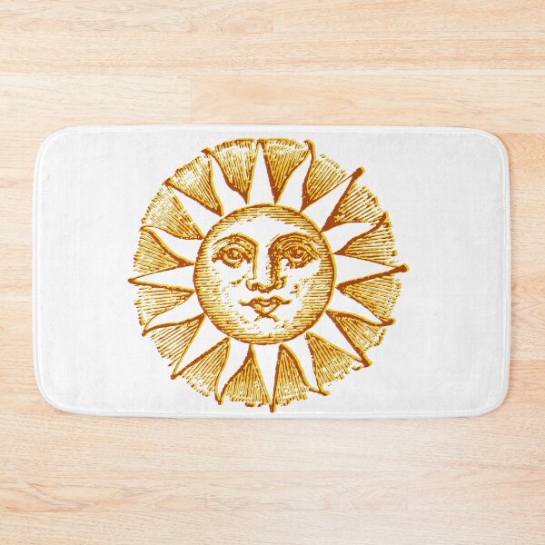 Item preview, celestial golden sun with face line drawing vintage designed and sold by opptop.