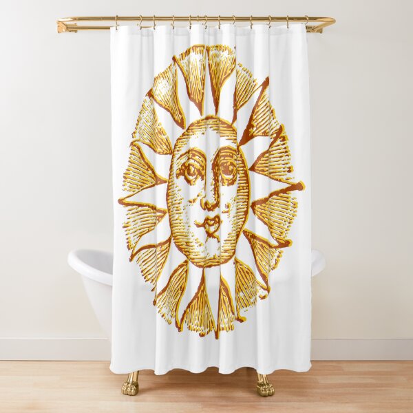 Item preview, celestial golden sun with face line drawing vintage designed and sold by opptop.