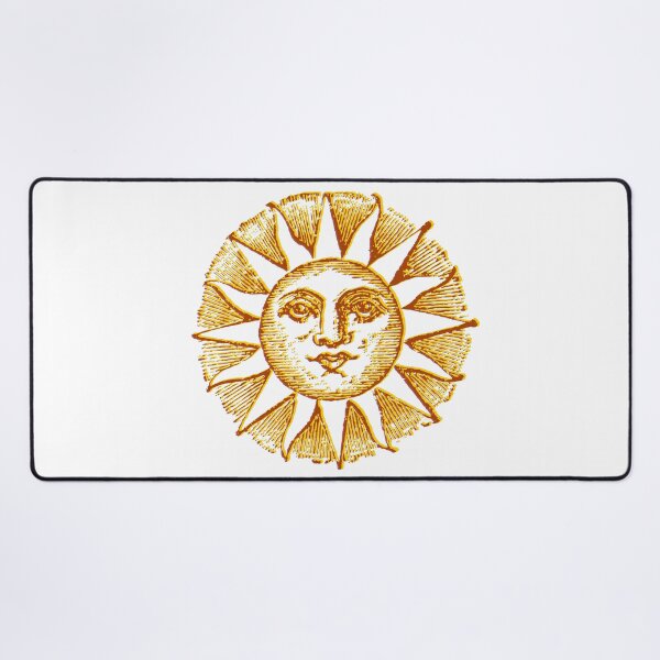 Item preview, celestial golden sun with face line drawing vintage designed and sold by opptop.