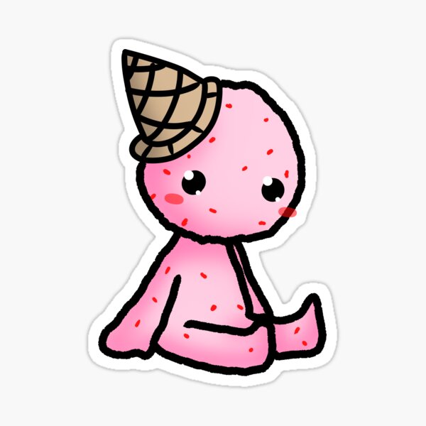 "Strawberry Ice Cream Buddy" Sticker for Sale by MadameDeer Redbubble