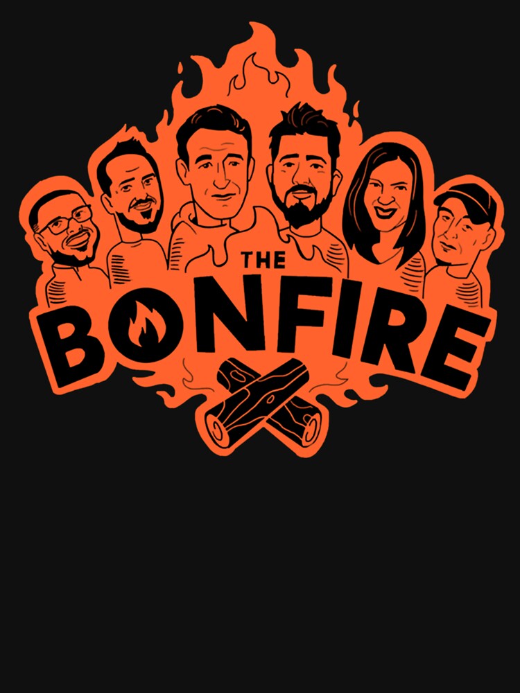 "The Bonfire Official Podcast Logo" T-shirt By MaryMcAleer | Redbubble ...