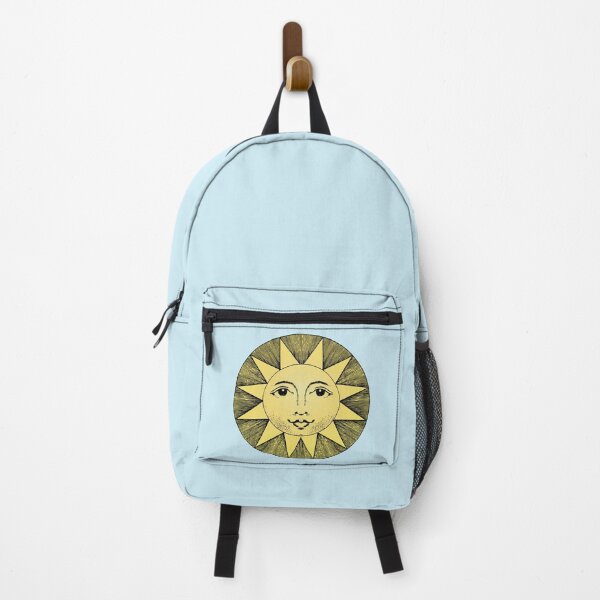 Item preview, celestial yellow sun with face line drawing vintage designed and sold by opptop.