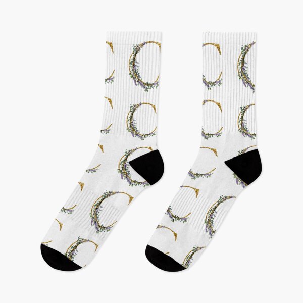 Item preview, The Alphabet | The letter “C” | romantic Eucalyptus and Lavender floral illustration | floral Monogram | gold glitter alphabet  designed and sold by hollycooper.