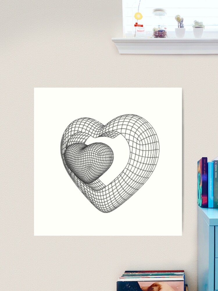 y2k cyber heart aesthetic Art Print for Sale by Nowruz