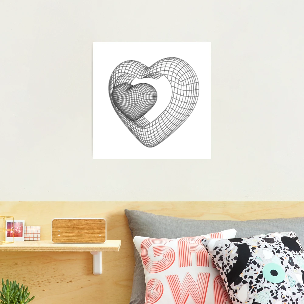 y2k cyber heart aesthetic Art Print for Sale by Nowruz