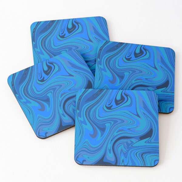 Item preview, Marble Liquid Swirl Black Blue Abstract designed and sold by jays-artworks.