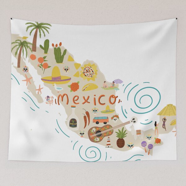 Item preview, Mexico map designed and sold by HelgaScand.