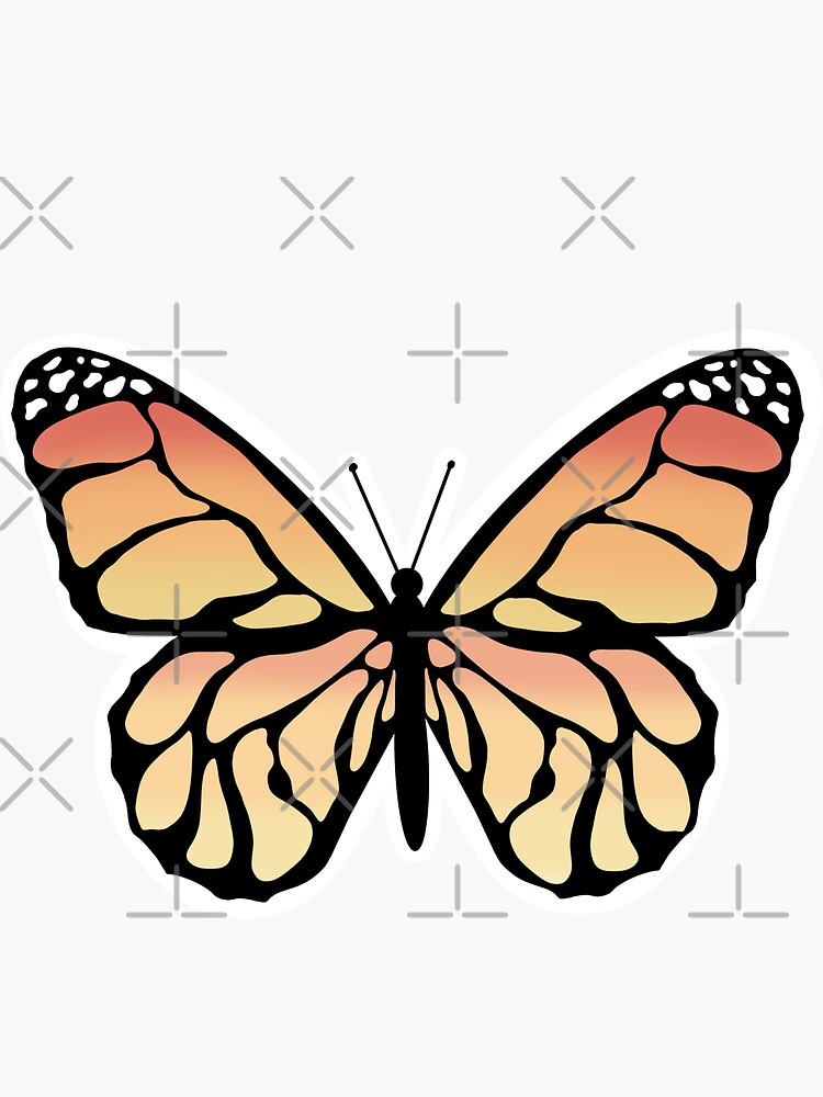 Monarch Butterfly Sticker For Sale By Bookwormsticker Redbubble 